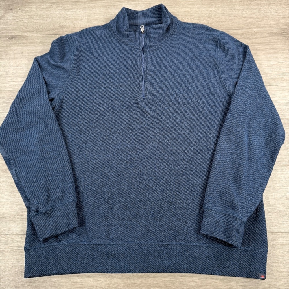 Faherty Legend Sweater Quarter Zip Pullover Mens Size Large Navy Blue